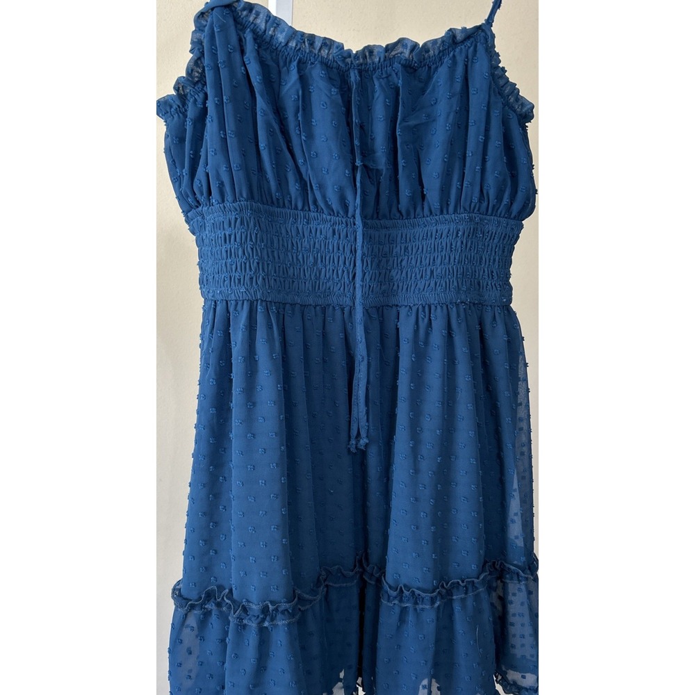 Trixxi Francesca's Ezra Clip Dot Mini Babydoll Dress Teal‎ Size Large Y2K - Picture 3 of 7